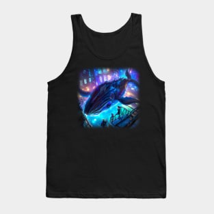 Whale floating in the city Tank Top